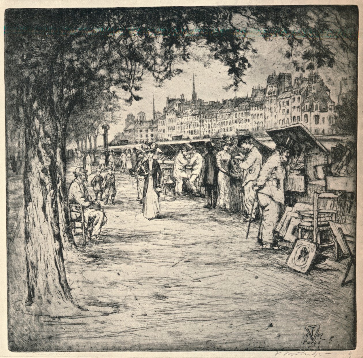 A rakpart mentén, 1915 alkotó: Vaughan Trowbridge