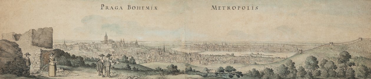 Nagyszerű kilátás Prágára alkotó: Václav Hollar