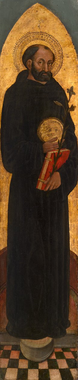 Tolentinoi Szent Miklós egy augustinusi oltárképről alkotó: Venetian