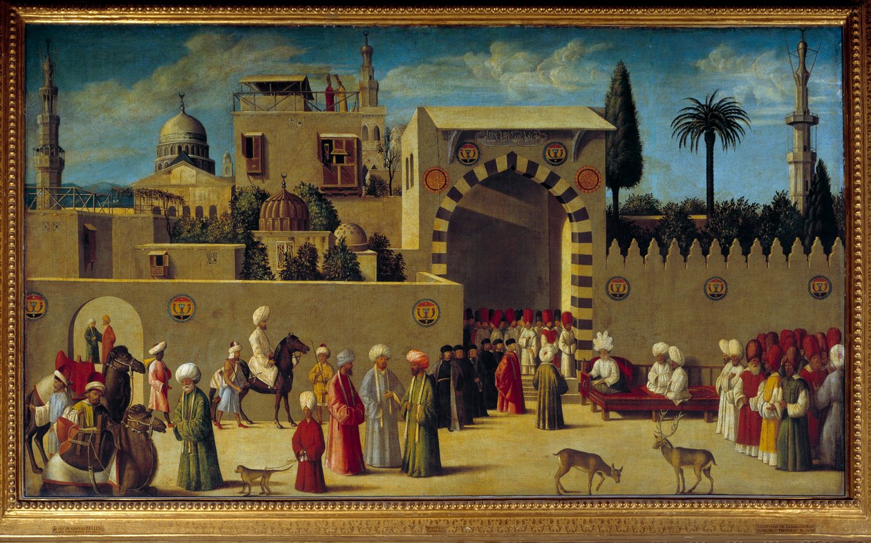 Egy damaszkuszi velencei követség közönsége A 16. század eleji velencei iskola festménye. V 1,75x2,01 m alkotó: Venetian School