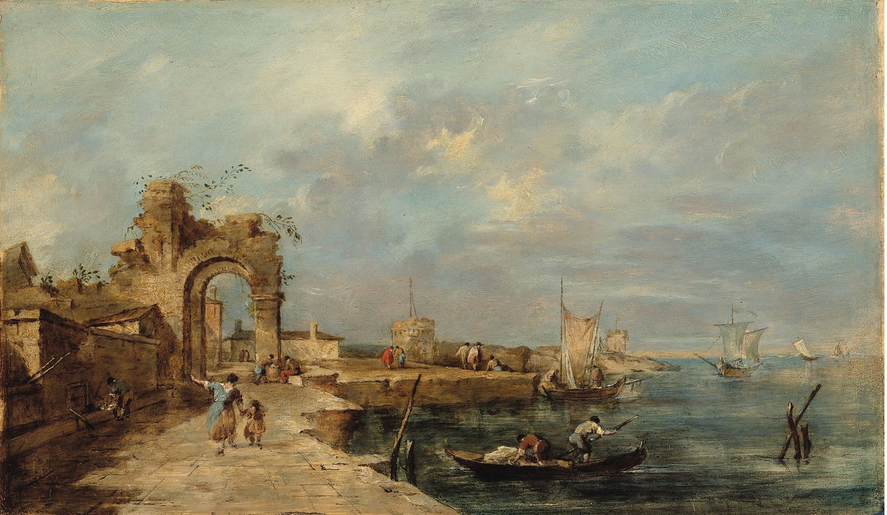 Caprice, romos boltívvel és kikötővel alkotó: Venetian School