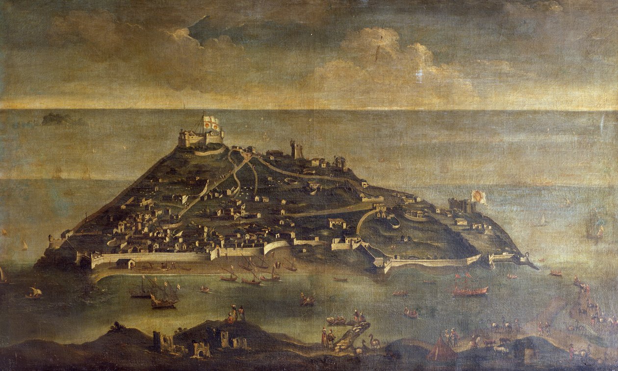 Tabarca sziget, ismeretlen velencei művész festménye, Tunézia alkotó: Venetian School