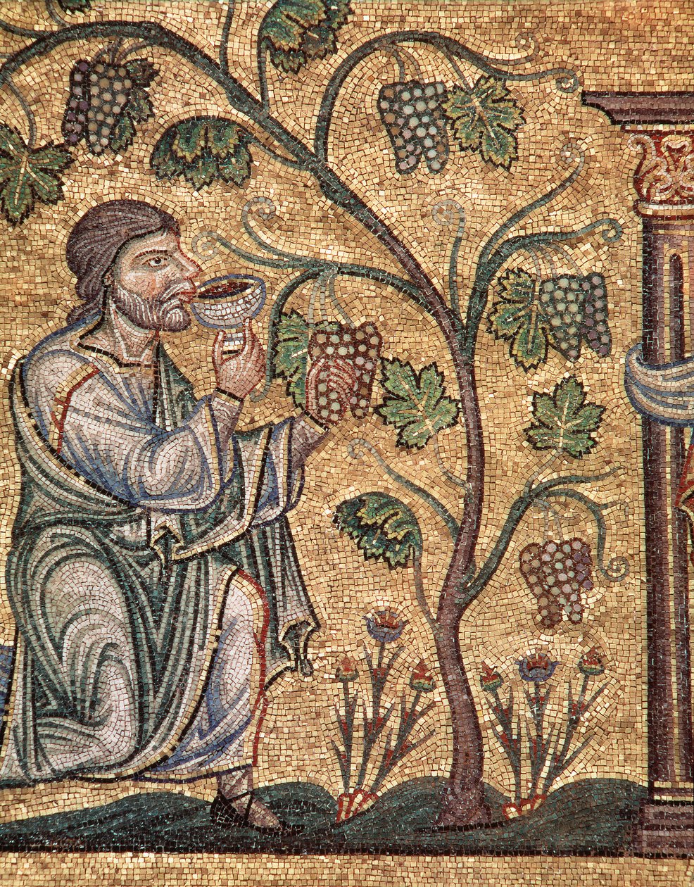 Noé élete, a részegség (mozaikrészlet alkotó: Veneto Byzantine School