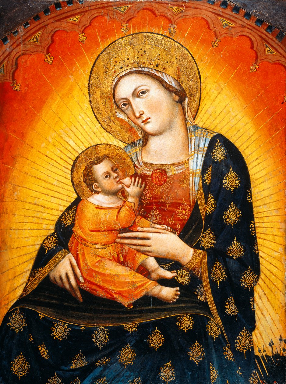 Panel Madonnával és gyermekével alkotó: Veneziano Caterino