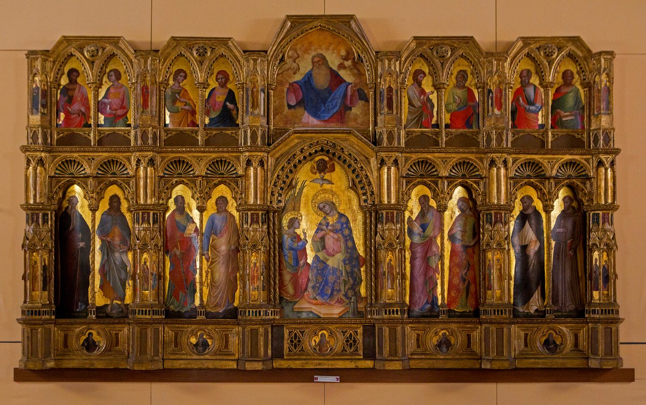 Az Angyali üdvözlet poliptichonja (Oroszlánpoliptichon) alkotó: Veneziano Lorenzo