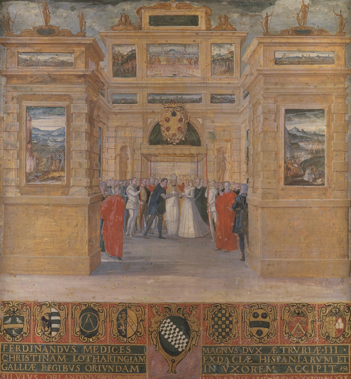 I. de Medici Ferdinánd nagyherceg és Lotharingiai Krisztina esküvője alkotó: Ventura di Arcangelo Salimbeni