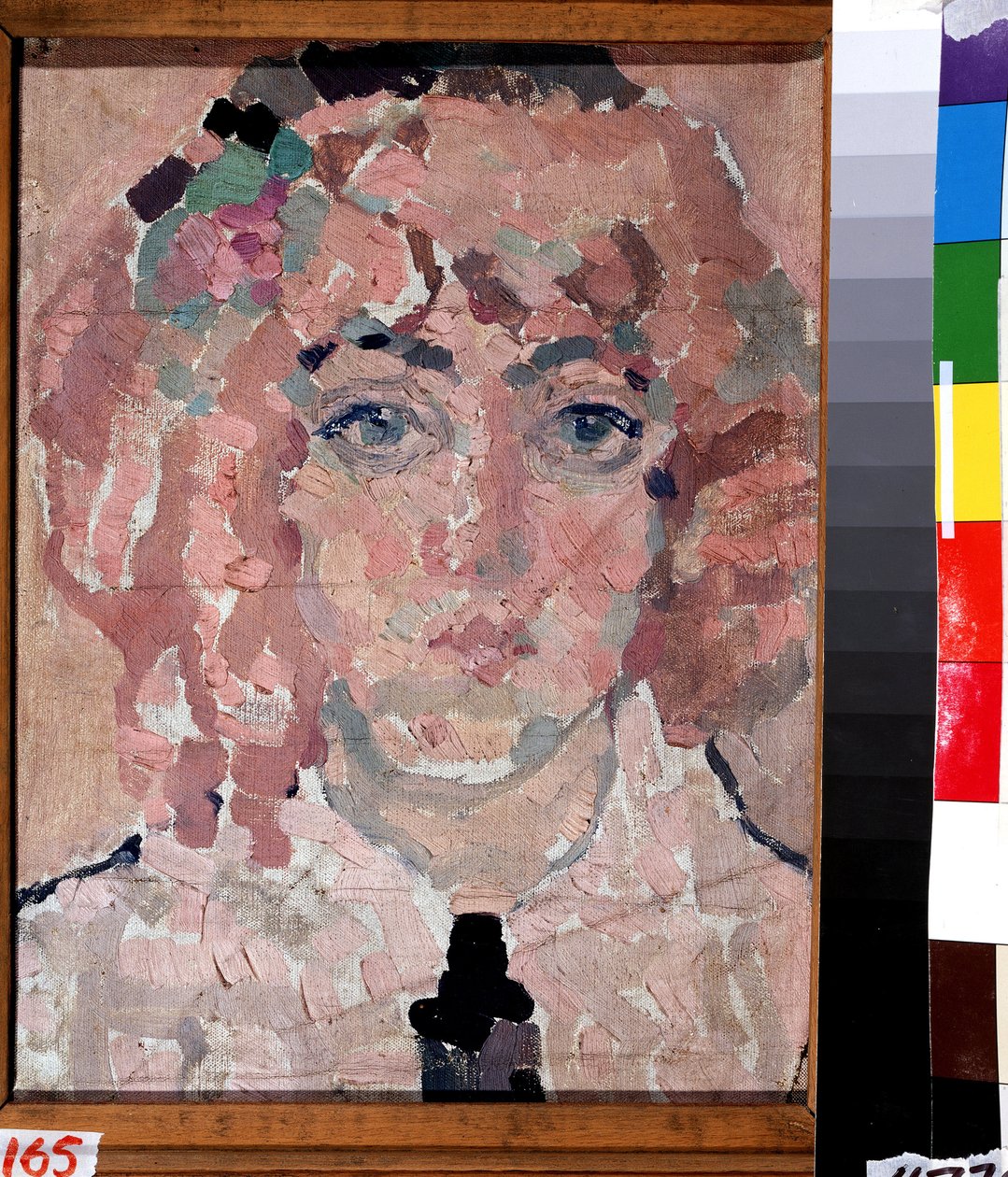 Önarckép. Vera Vladimirovna Hlebnikova (Chlebnikova) (1881-1941) festménye, olaj, vászon, 1910 körül. Orosz művészet, 20. század eleji avantgárd. Állami B. Kustodiev Művészeti Galéria, Asztrahán (Oroszország). alkotó: Vera Vladimirovna Khlebnikova