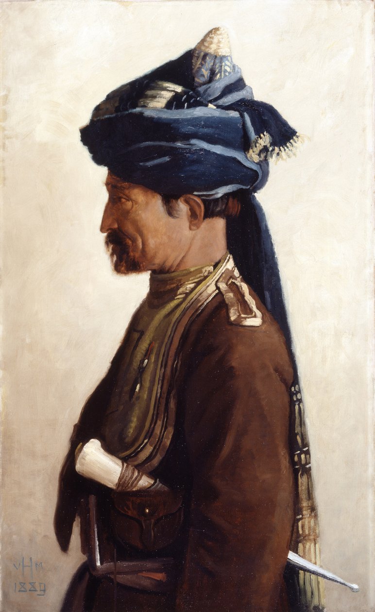 Mohamed, az 5. bengáli lovasság dzsemadára, 1889 alkotó: Vereker Monteith Hamilton