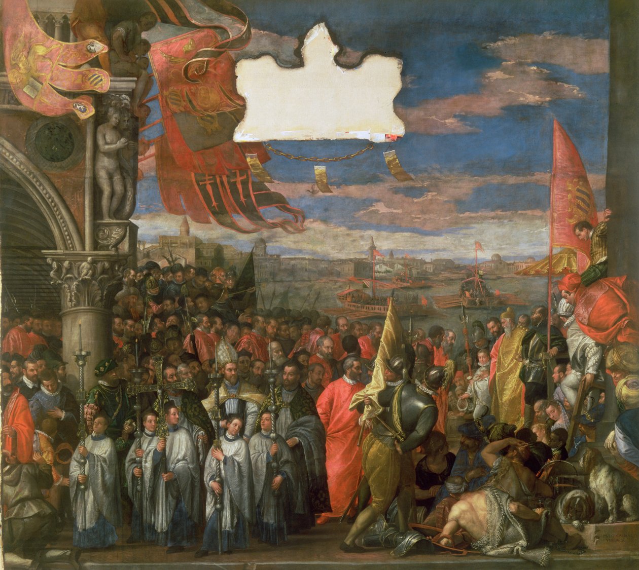 A dózse Andrea Contarini győztesen tér vissza Chioggiából alkotó: Paolo Veronese