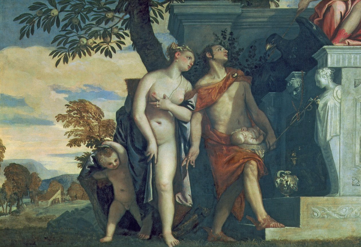 Vénusz és Merkúr bemutatja fiát, Anteroszt a Jupiternek alkotó: Paolo Veronese