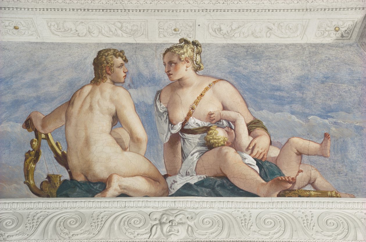 Apollón és Vénusz, a Sala di Bacchusból, 1561 körül alkotó: Veronese