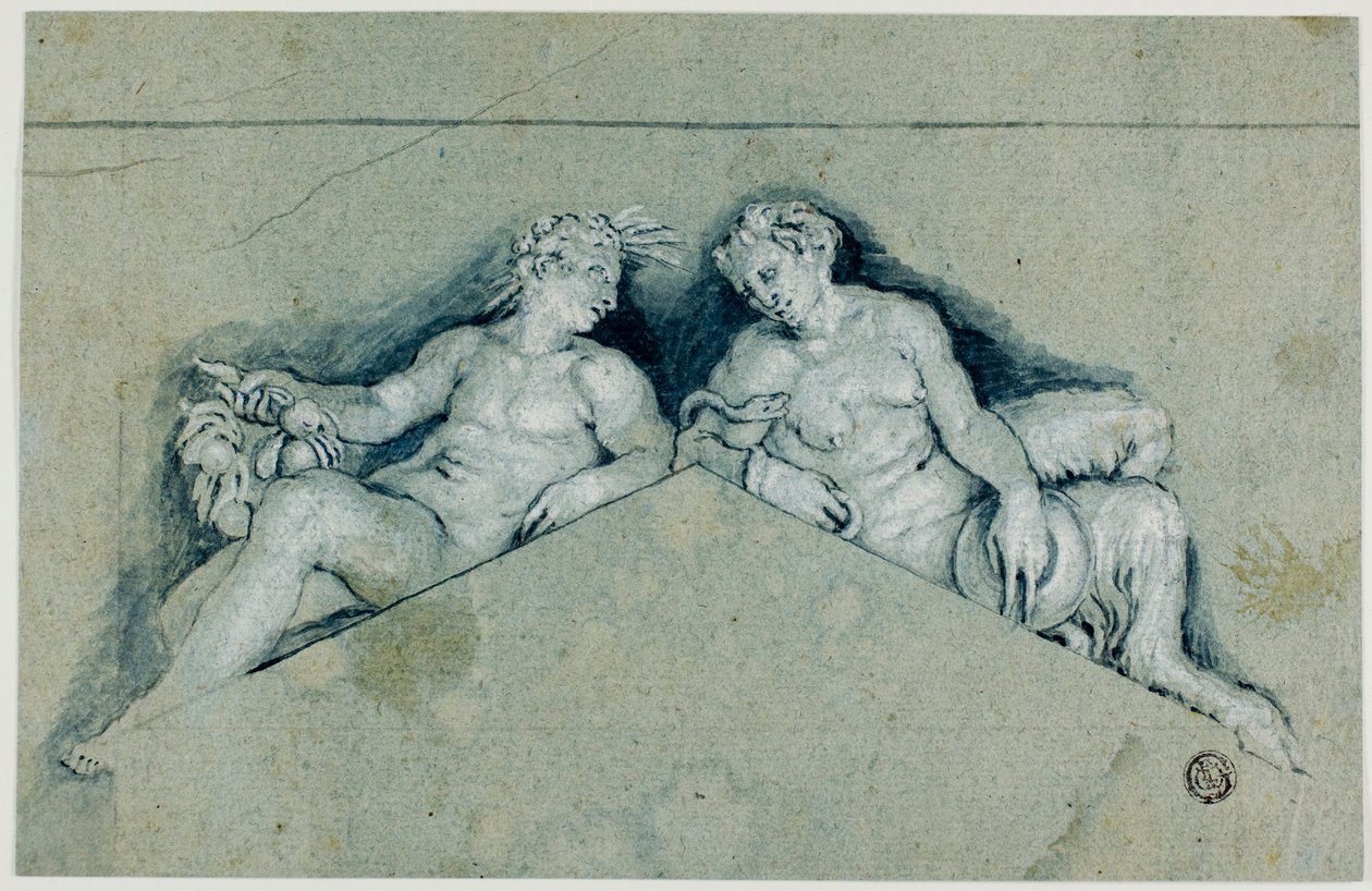 Overdoor allegorikus férfi figurával alkotó: Veronese