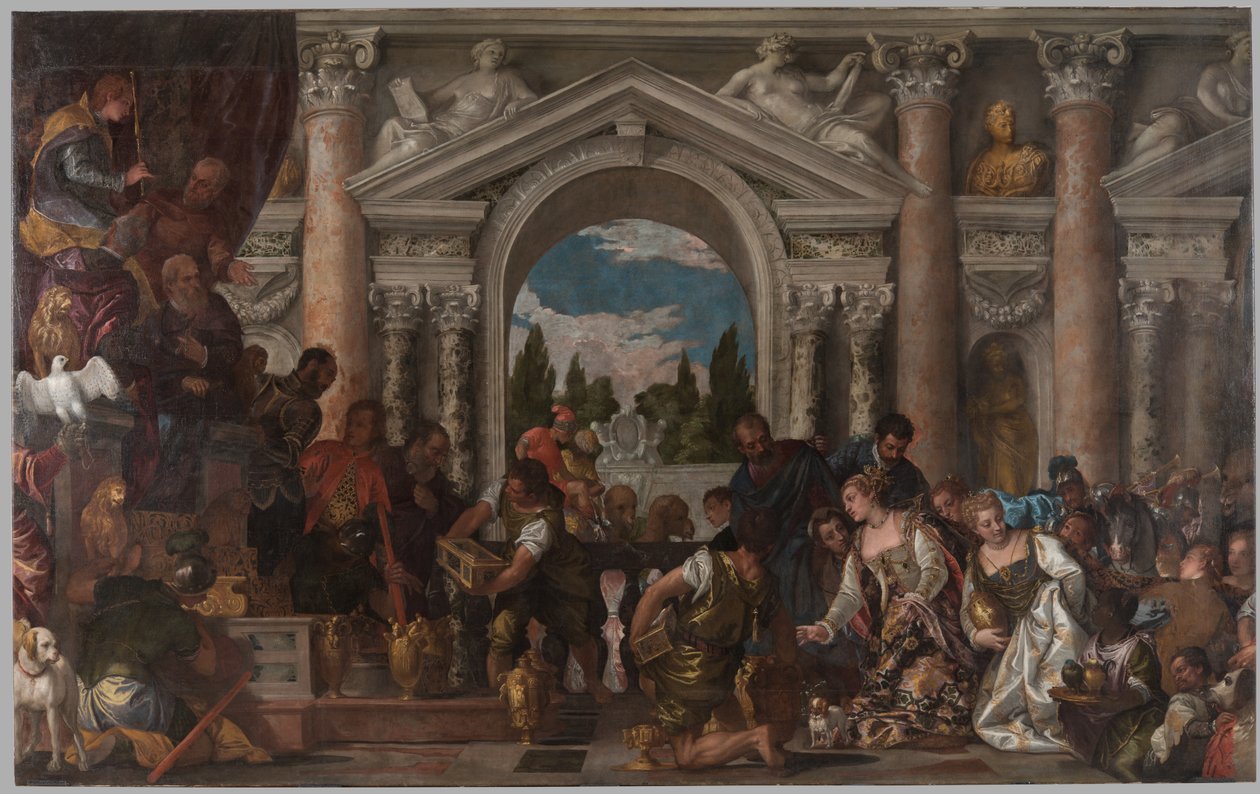 Sába királynője ajándékokat ajánl Salamonnak, 1582-83 alkotó: Veronese