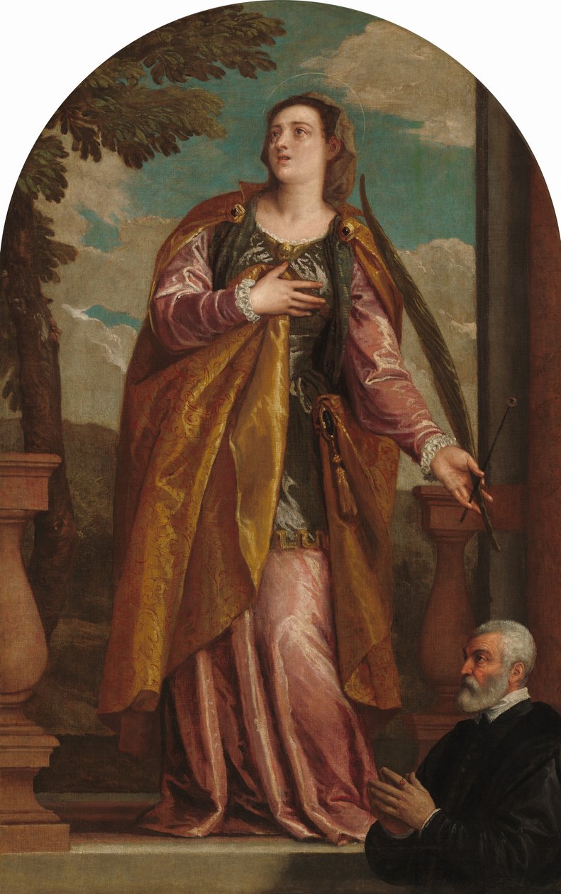 Szent Lucy és egy adományozó alkotó: Veronese Workshop