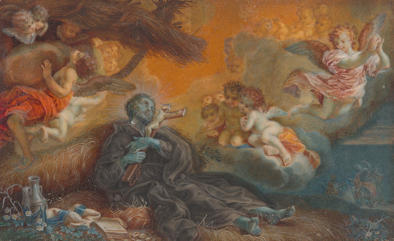 Xavéri Szent Ferenc halála, c. 1750. alkotó: Veronica Stern