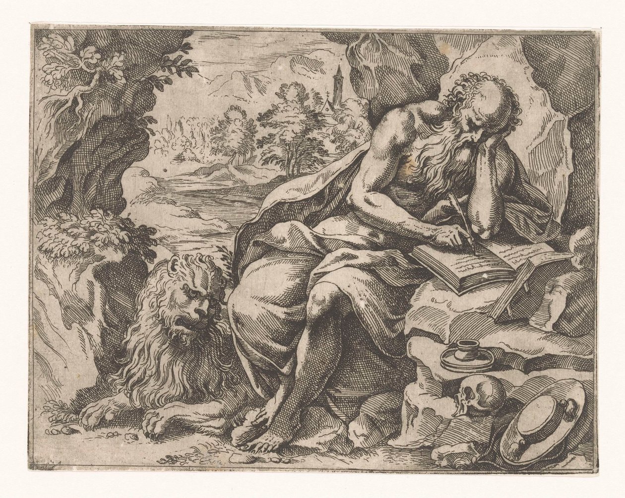 Szent Jeromos a vadonban alkotó: Vespasiano Strada (attributed to)