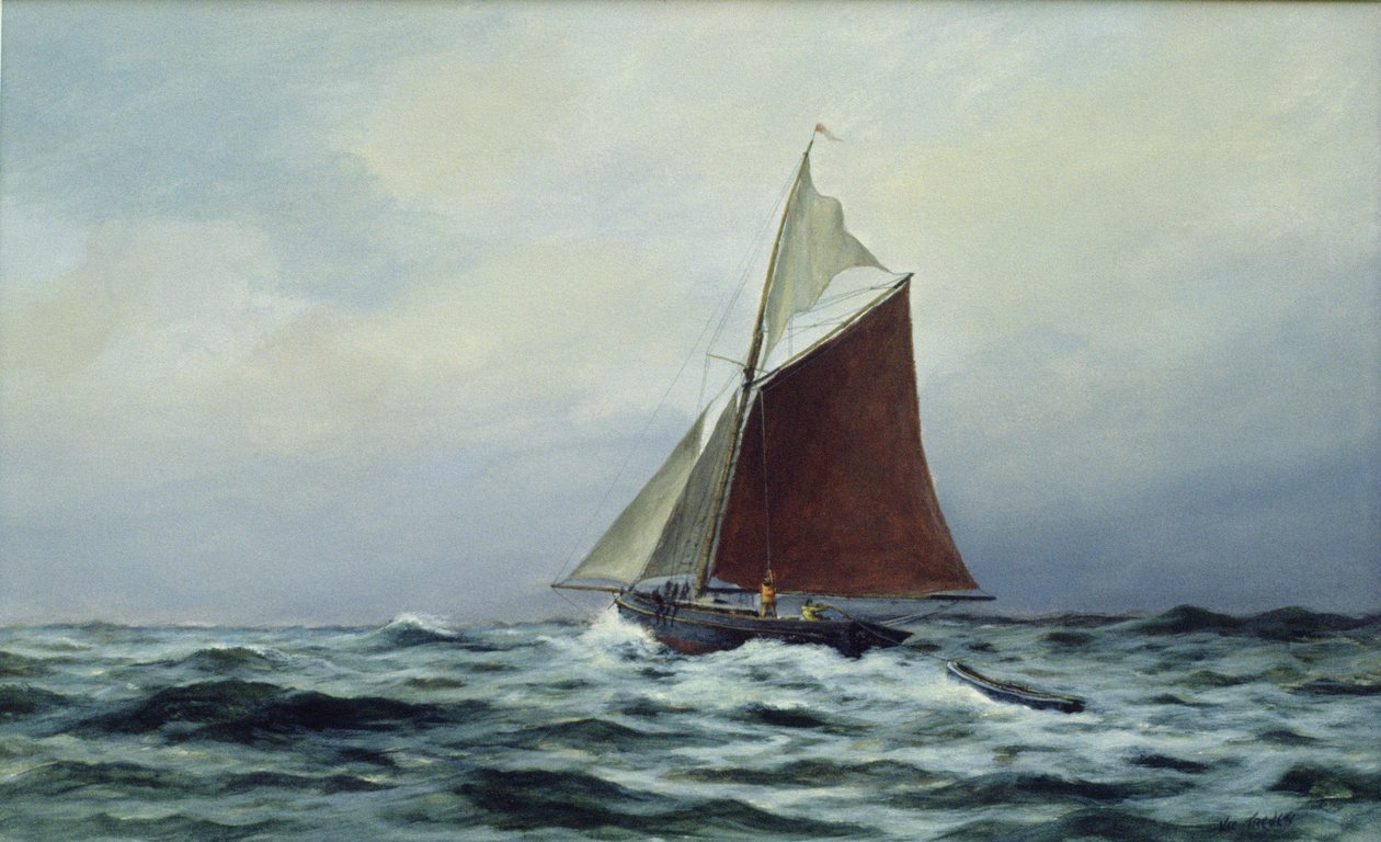 Vitorlakészítés ütés után, 1983 (akril) alkotó: Vic Trevett