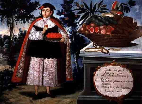 Quito indiai főnöke teljes ruhában (olaj, vászon) alkotó: Vicente Alban