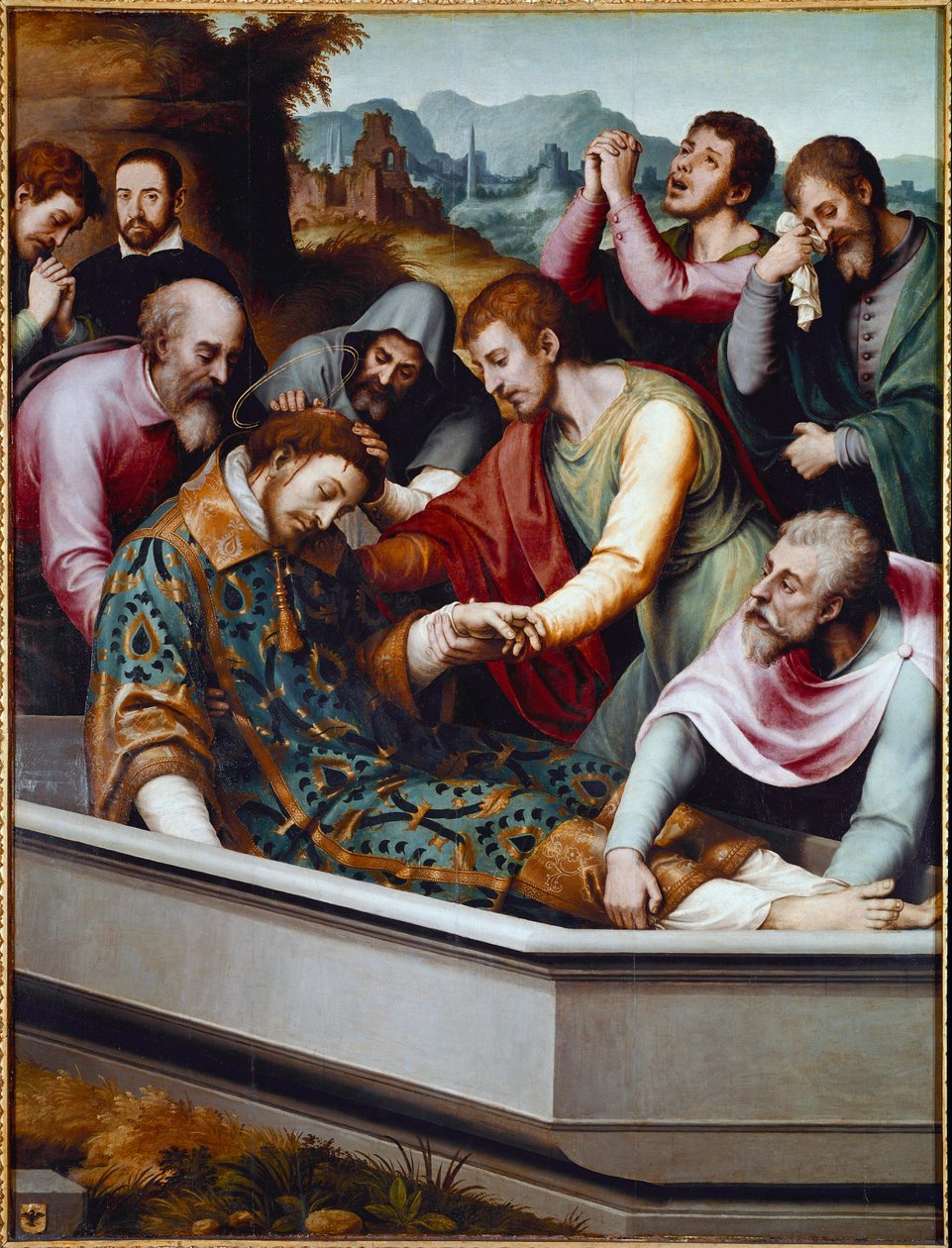 Szent István, keresztény vértanú sírja (olaj, vászon alkotó: Vicente Juan (c.1510 79) Macip