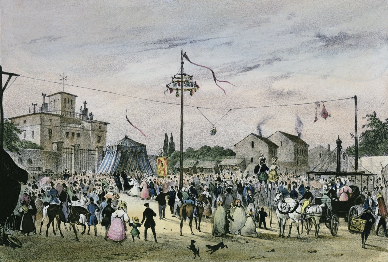 „Helyi ünnepségek Párizs körül”, sorozat, 1830, Beaugrenelle alkotó: Victor Adam