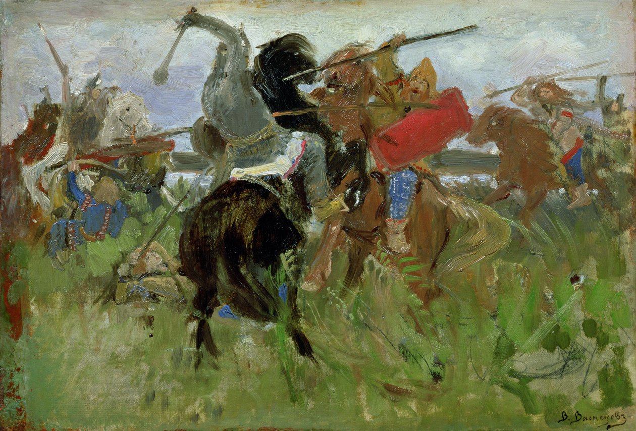 Csata a szkíták és a szlavónok között, 1879 alkotó: Victor Mikhailovich Vasnetsov