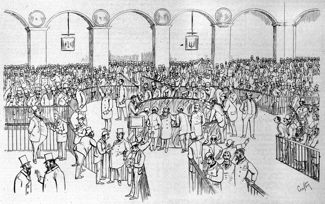 A Párizsi Értéktőzsde (kosár) 1894-ben. alkotó: Victor  Geruzez