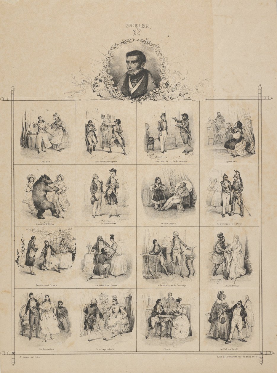Augustin-Eugène Írnok karakterekkel, 19. század. alkotó: Victor Adam