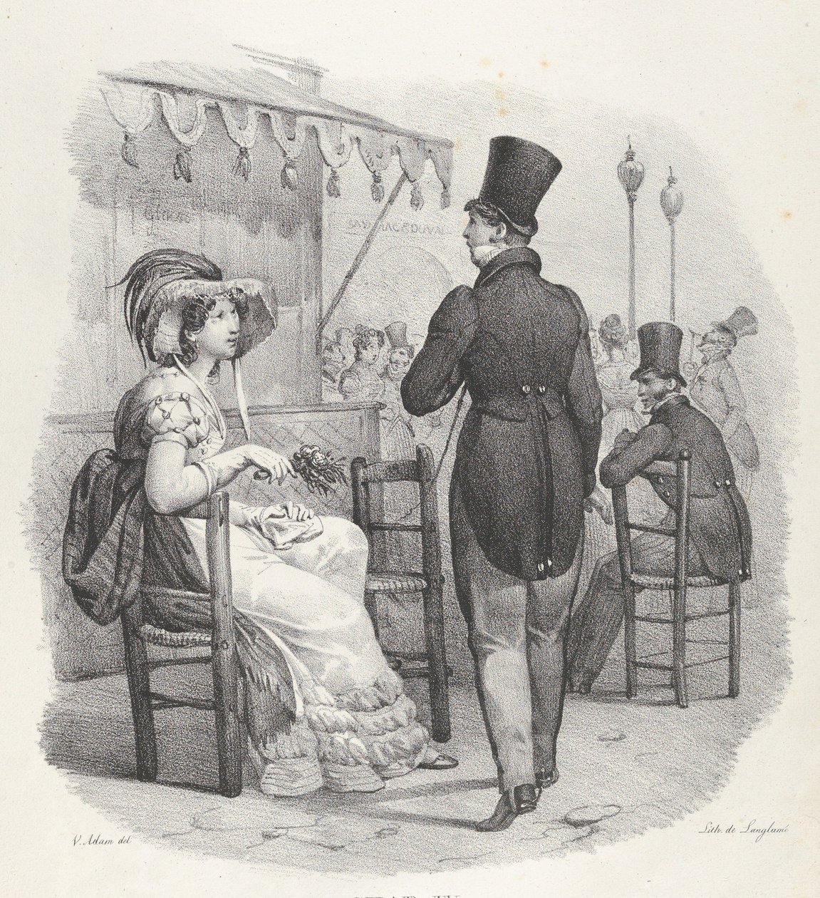 Pasas. IV: Engem néz! Istenem micsoda boldogság! Észrevesz engem! Micsoda boldogság!, 1824. alkotó: Victor Adam