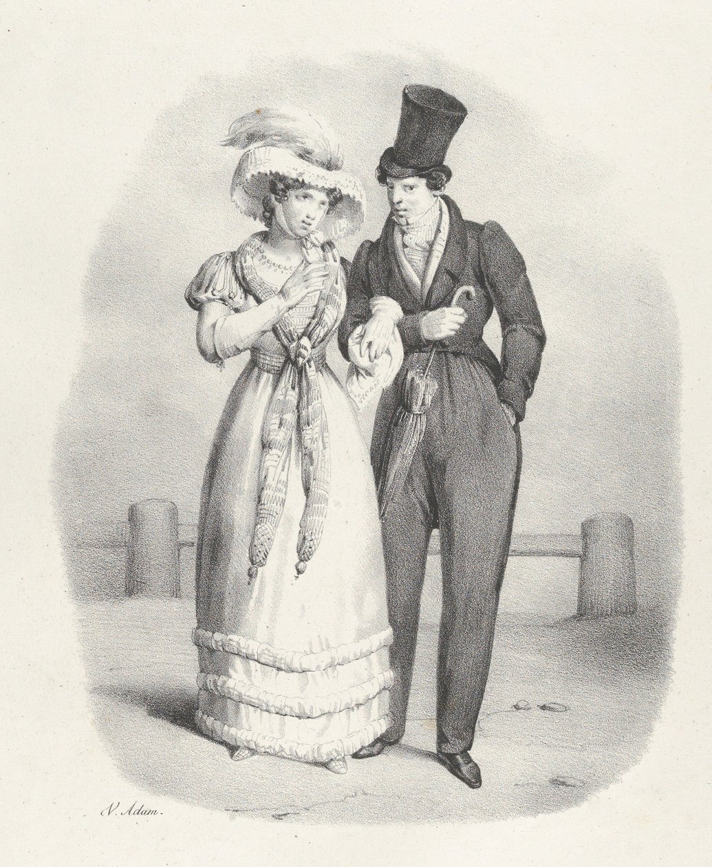 Pasas. V: Ő egy becsületes nő Ő egy őszinte nő, 1824. alkotó: Victor Adam