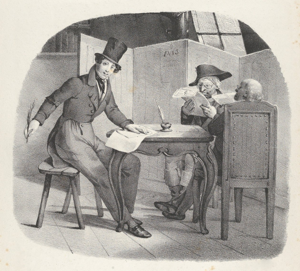 Pasas. XV: Írjon a Vielle-nek Írások időseknek, 1824. alkotó: Victor Adam