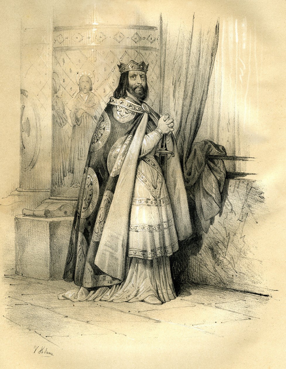 1. Dagobert (v.600-639) Austrasia királya (623-629), az összes frank királya (629-634), Neustria és Burgundia királya (634-639). 1. Dagobert regne-ja alkotó: Victor Adam