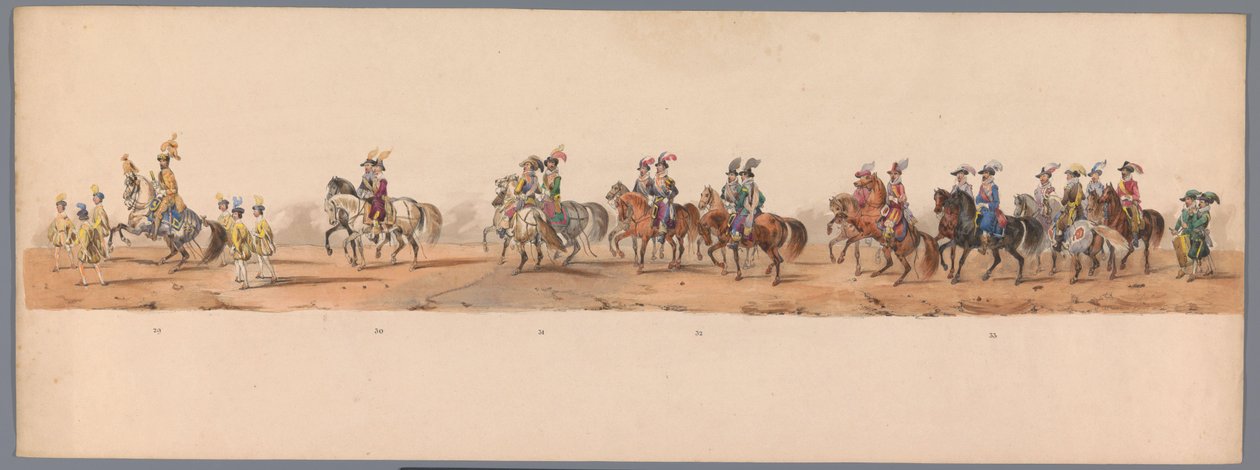 Történelmi körmenet az Utrechti Alkalmazott Tudományok Egyetemének második századik évfordulóján, 1836 (8. tábla) A holland hadsereg közeledése Ostendhez, 1600. július 3-án, a nieuwpoorti győzelem másnapján; a H ​​H Student által adott jelmezes ábrázolás s alkotó: Victor Adam