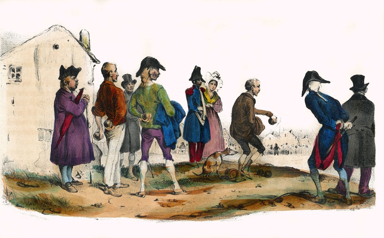 Martin, a labdajátékos. A Groteszk albumban, a kiemelkedő típusok választása, Victor Adam illusztrációi, Párizs, 1850 körül. alkotó: Victor Adam