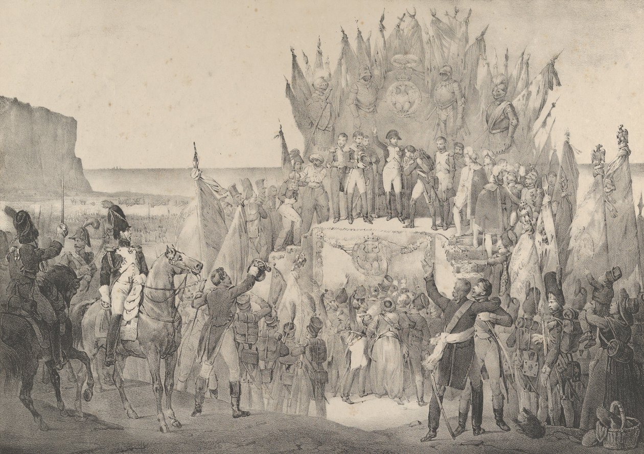 Katonai Fesztivál Boulogne-ban Napóleonnal, a Ho... légiójának elosztó csillagaival, 19. század. alkotó: Victor Adam