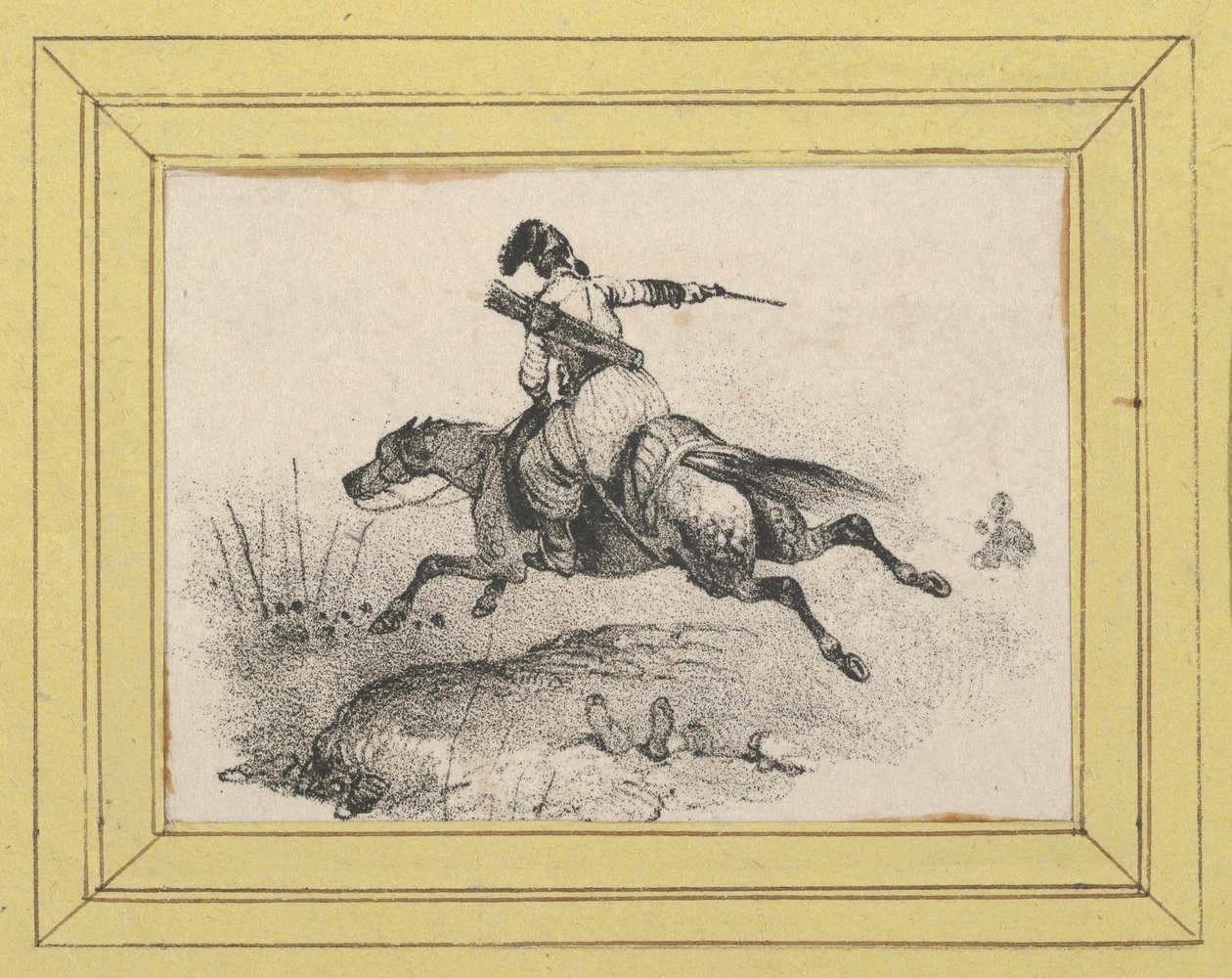 Soldat auf galoppierendem Pferd alkotó: Victor Adam