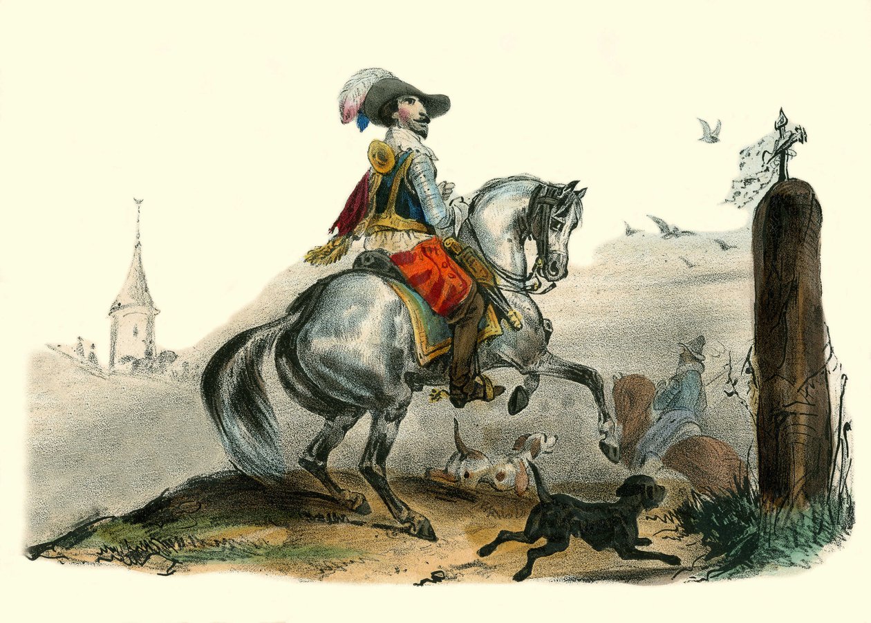 Sommiere vikomtja, Languedoc úriember és vidéki ura. A Groteszk albumban, a kiemelkedő típusok választása, Victor Adam illusztrációi, Párizs, 1850 körül. alkotó: Victor Adam