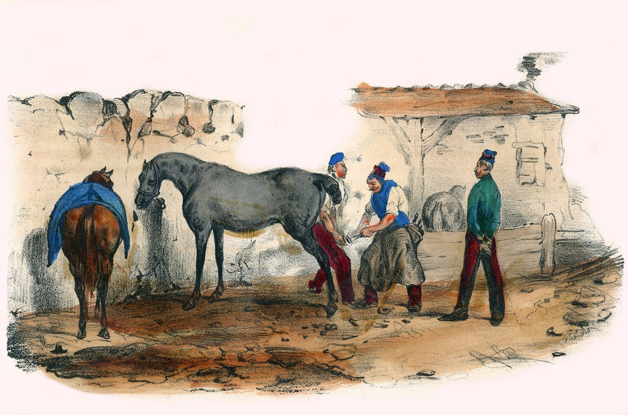A kísértő. A Groteszk albumban, a kiemelkedő típusok választása, Victor Adam illusztrációi, Párizs, 1850 körül. alkotó: Victor Adam