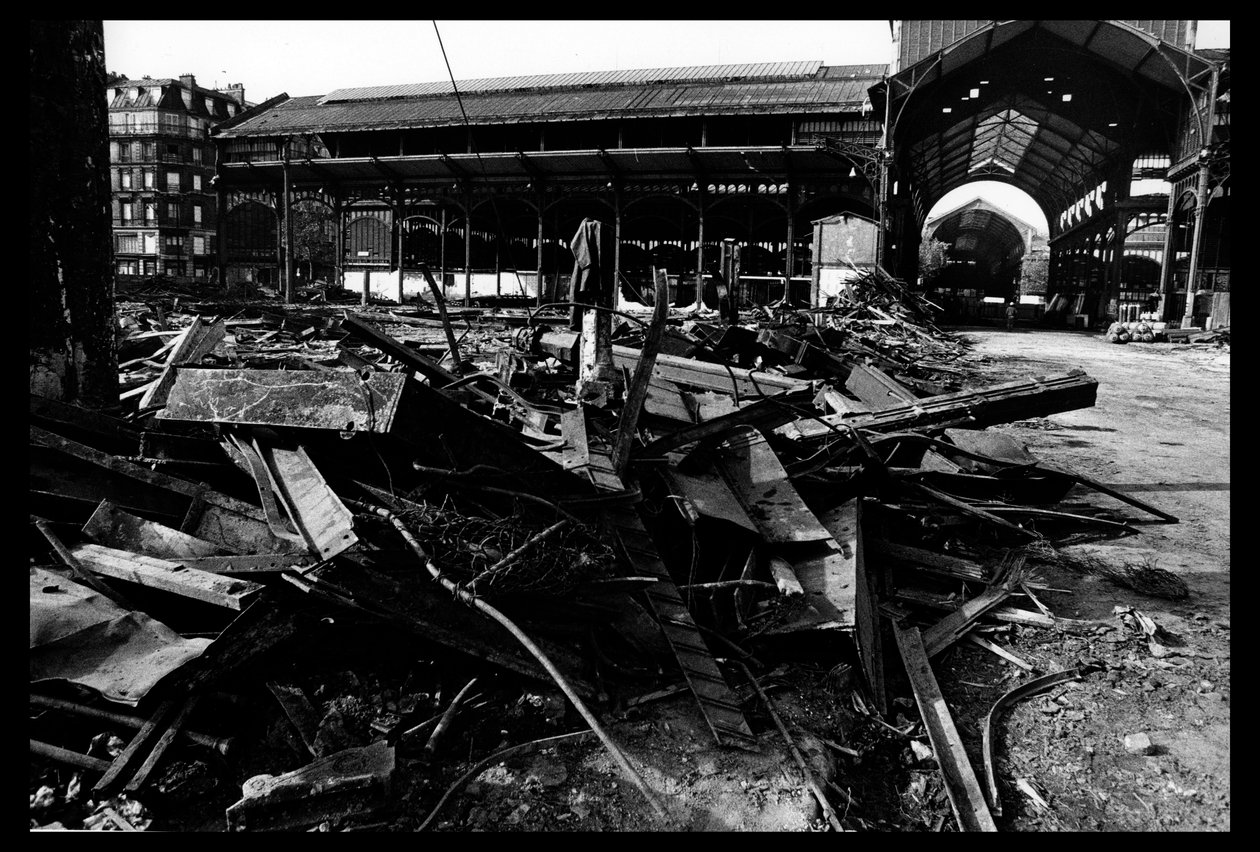 A párizsi központi piac lebontása, 1971 augusztusában (f/w fotó) alkotó: Victor Baltard