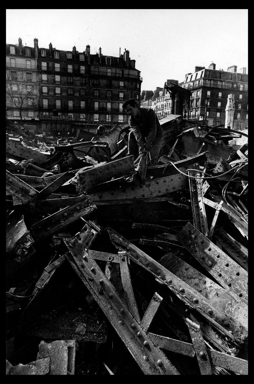 A párizsi központi piac lebontása, 1971 augusztusában (f/w fotó) alkotó: Victor Baltard