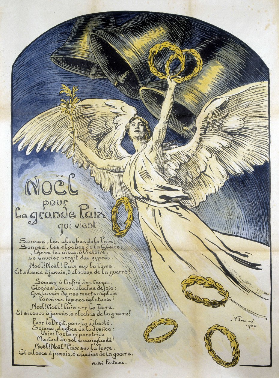 A béke allegorikus alakja – André Fontaine „Karácsony az eljövendő nagy békéért” verse, ill. V. Prouvé alkotó: Victor Emile Prouve