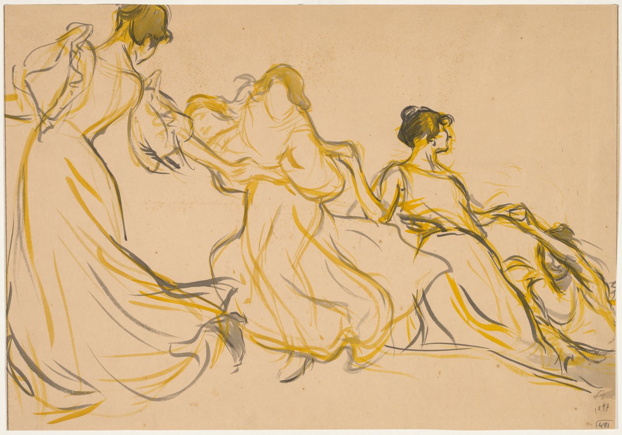 Tanulmány a Salle des Fêtes díszítéséhez a La Mairie du 11e arrondissement de Paris számára alkotó: Victor Emile Prouve