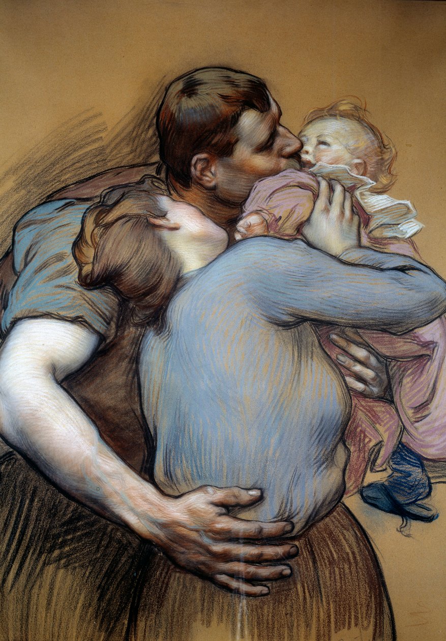 A család. Victor Prove rajza (1856-1943) alkotó: Victor Emile Prouve