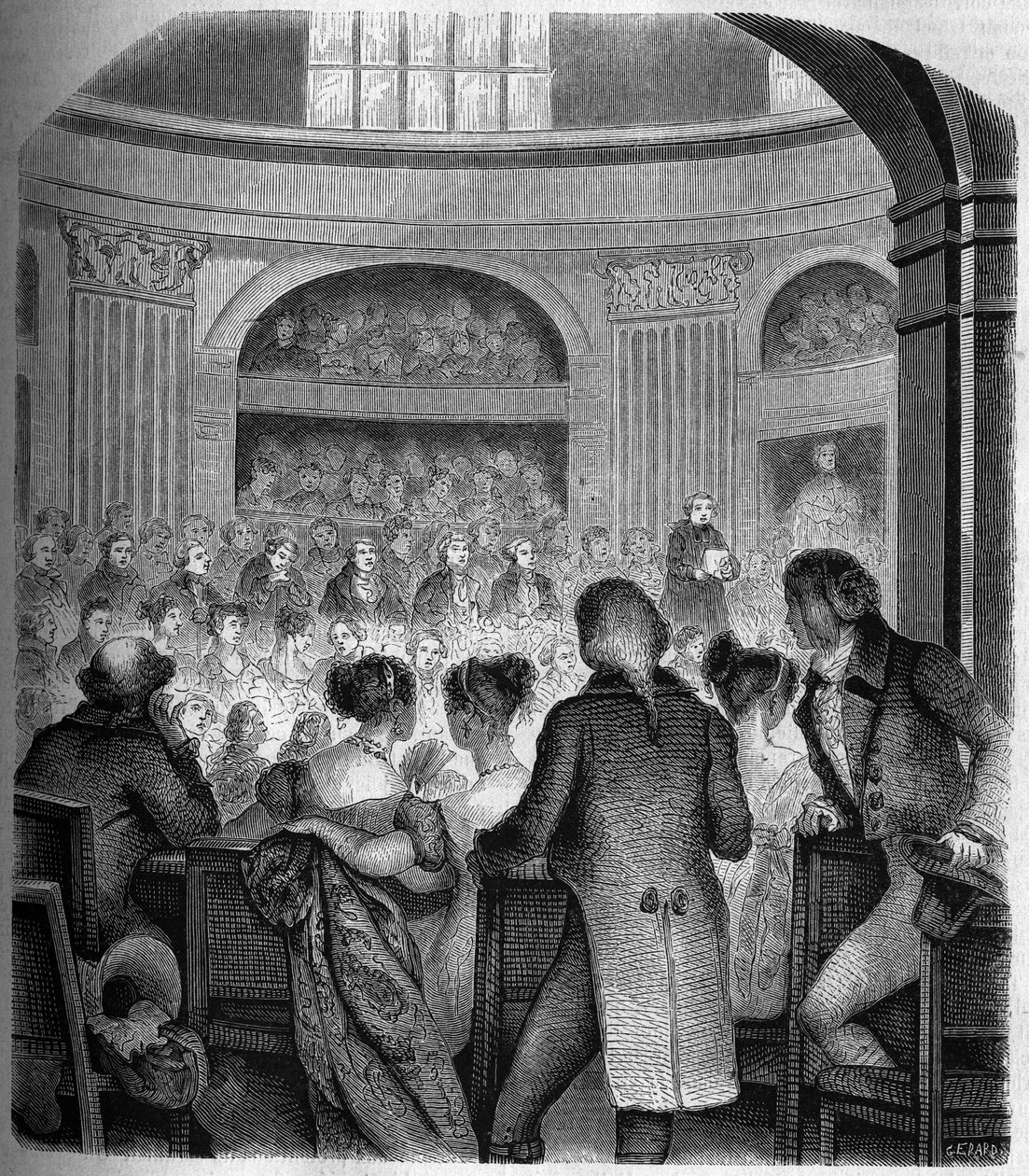 Jean Sibrake (Jean-Sibrakes) (Siffrein) Maury (1746-1817) abbé fogadása a Francia Akadémián 1785-ben – Franck metszet alkotó: Victor Franck