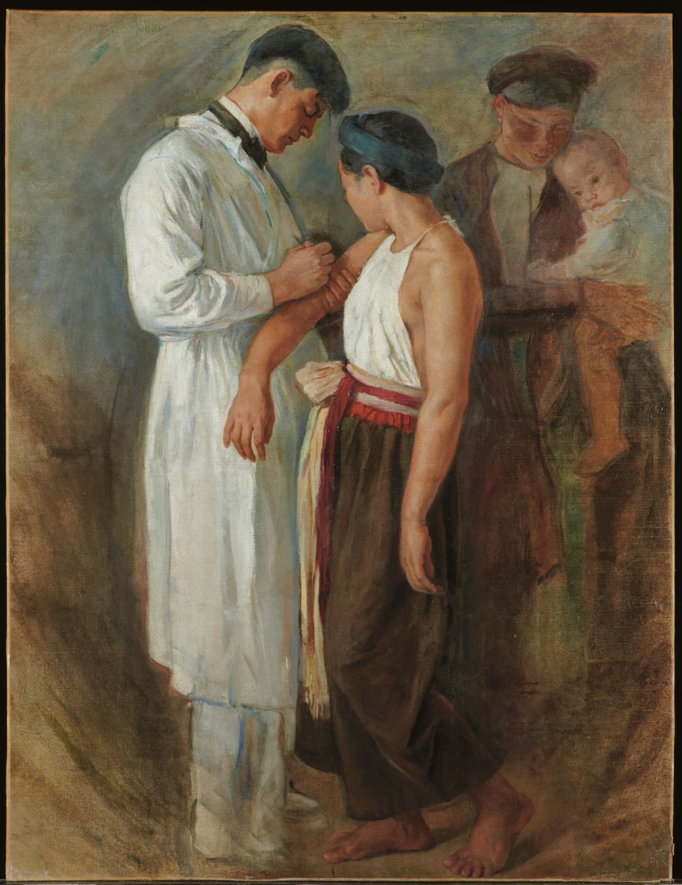La Vaccination, 1923 körül (olaj, vászon) alkotó: Victor Francois Tardieu