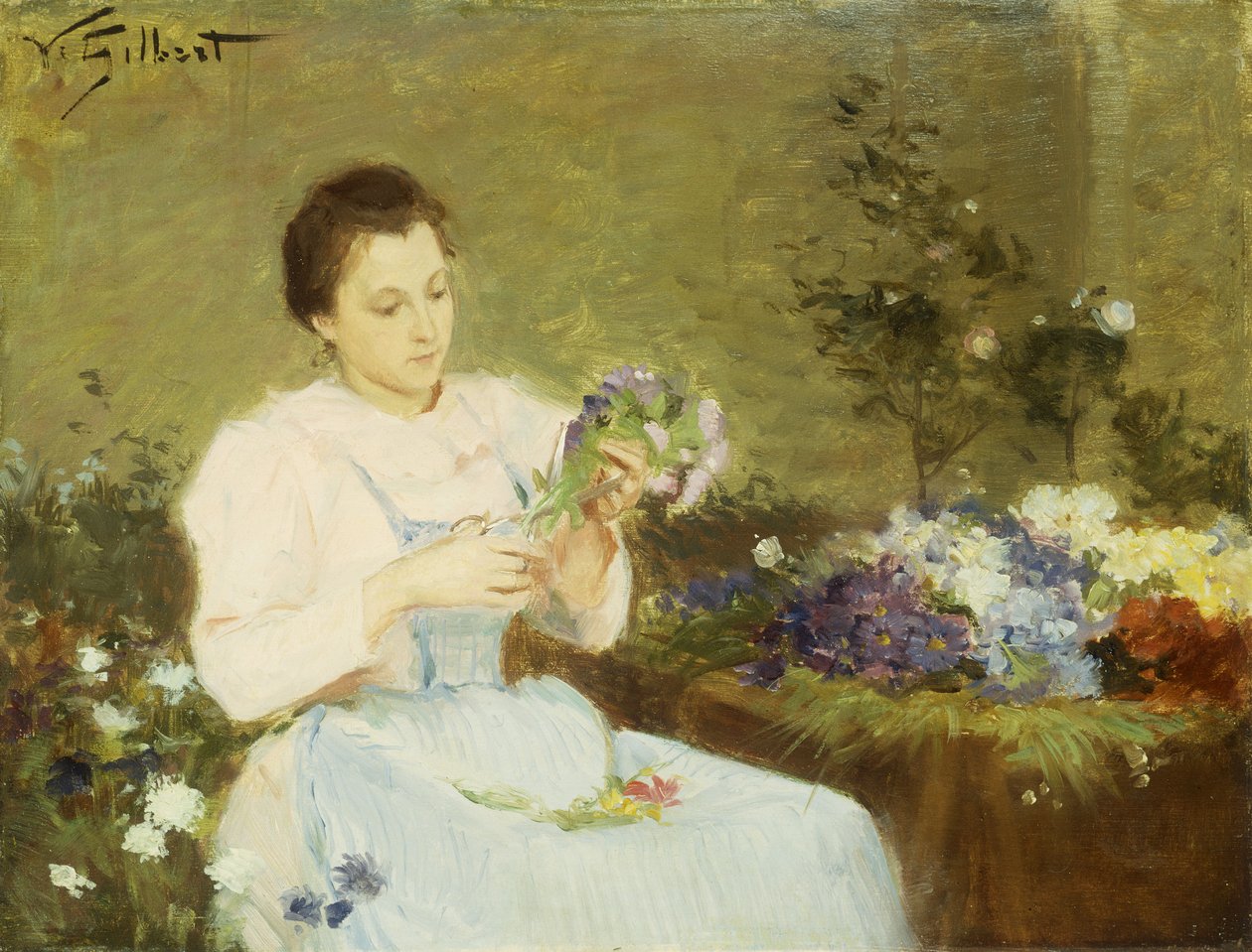 Virágok elrendezése tavaszi csokorhoz alkotó: Victor Gabriel Gilbert