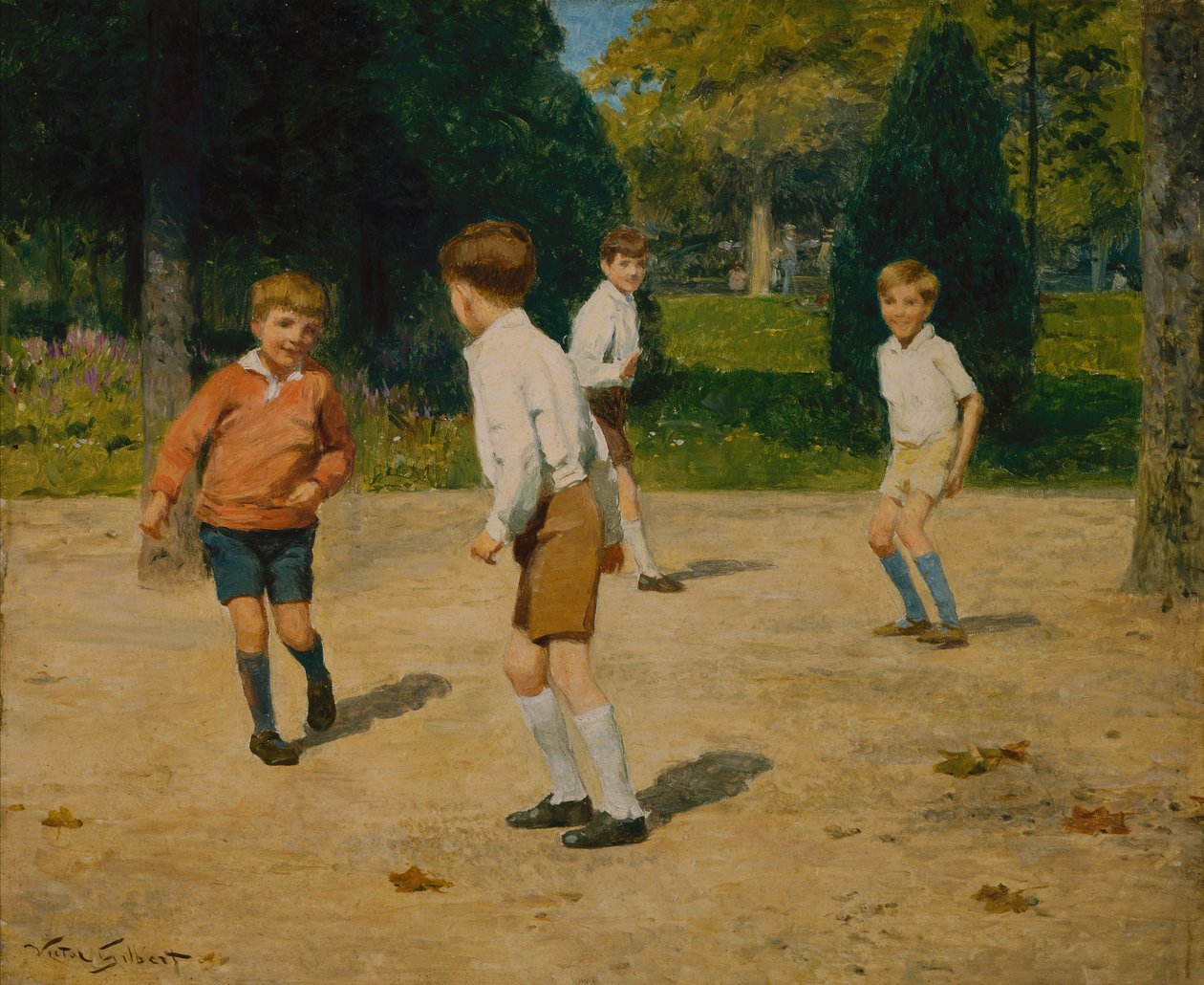 Fiúk játszanak (olaj, vászon) alkotó: Victor Gabriel Gilbert