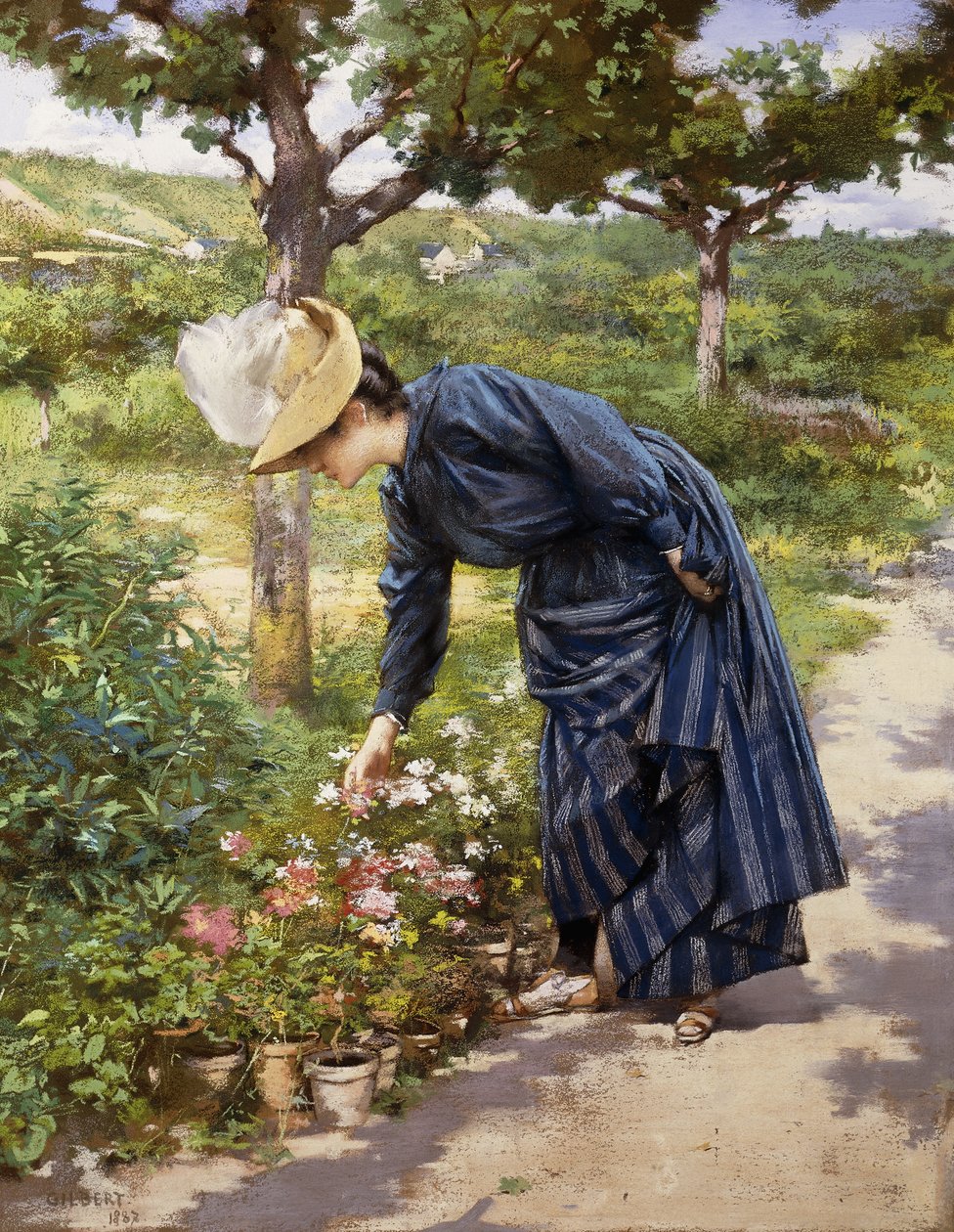 Hölgy a kertben, 1887 alkotó: Victor Gabriel Gilbert
