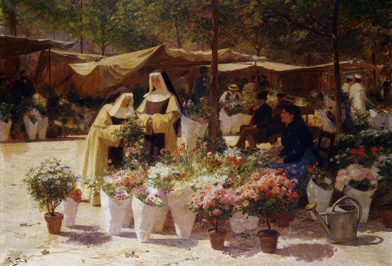 Virágpiac, alkotó: Victor Gabriel Gilbert