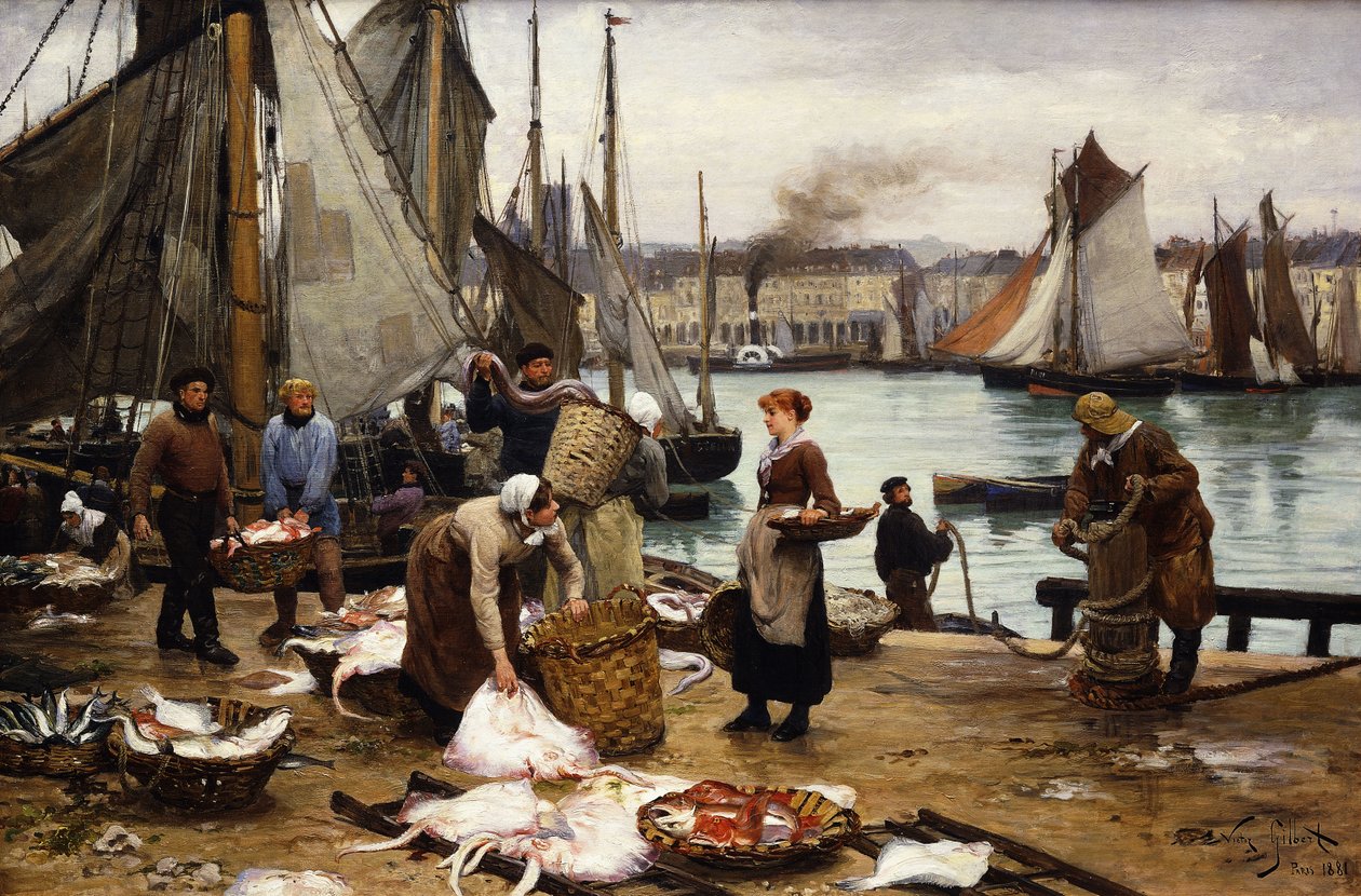 A fogás kirakása, 1881 alkotó: Victor Gabriel Gilbert