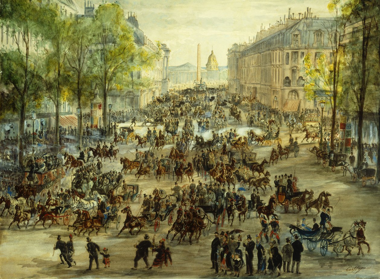 Egy forgalmas körút, 1877 alkotó: Victor Geruzez